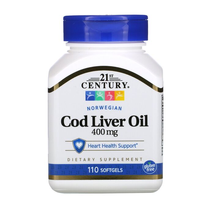 iherb 21st Century, Жир печени норвежской трески, 400 мг, 110 мягких таблеток