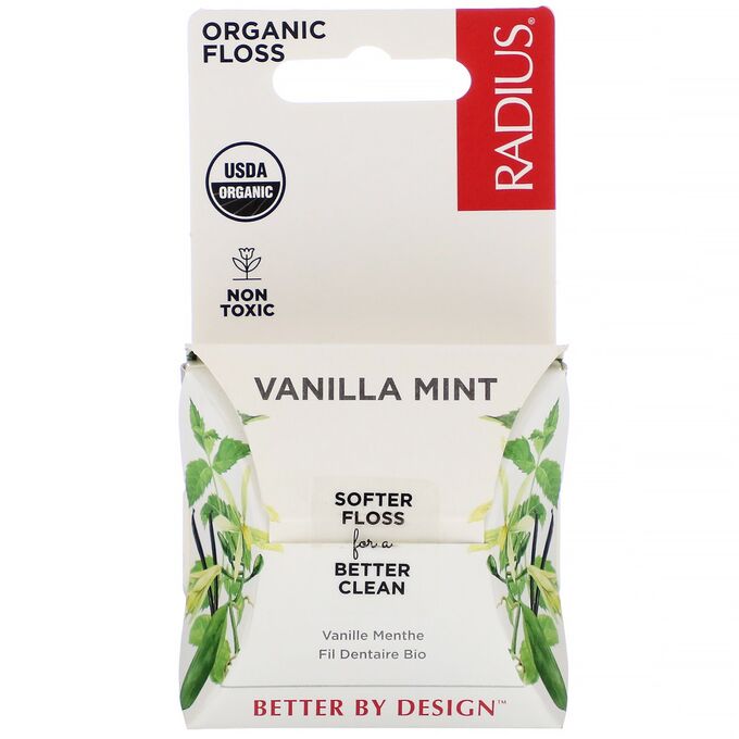 iherb RADIUS, Organic Floss, Vanilla Mint, 55 yds (50 m)