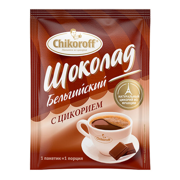 CHIKOROFF Напиток растворимый из цикория Шоколадный, «ЧИКОРОФФ», 12 г (1 пакетик)