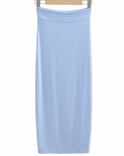 Женская длинная юбка в обтяжку, цвет голубой