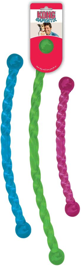 KONG игрушка-апортировка Safestix 28 см из синтетической резины для собак малая, цвета в ассортименте