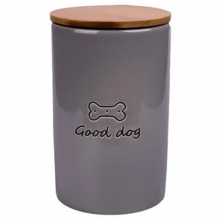 КерамикАрт бокс керамический для хранения корма для собак GOOD DOG 850 мл, серый