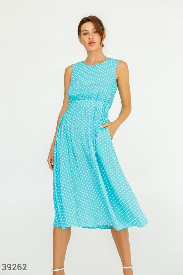 Gepur Силуэтное платье бирюзового цвета
