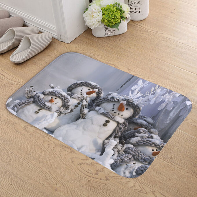 Фотоковер Семейка снеговиков (велюр, 50 х 70 см)