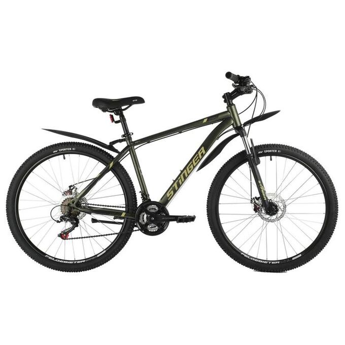 Велосипед 27,5&quot; Stinger Caiman D, цвет зеленый, размер 16&quot;