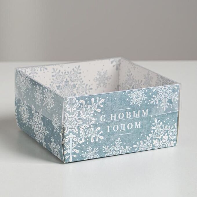 СИМА-ЛЕНД Коробка для кондитерских изделий с PVC крышкой «С Новым годом!», 12 х 6 х 11,5 см