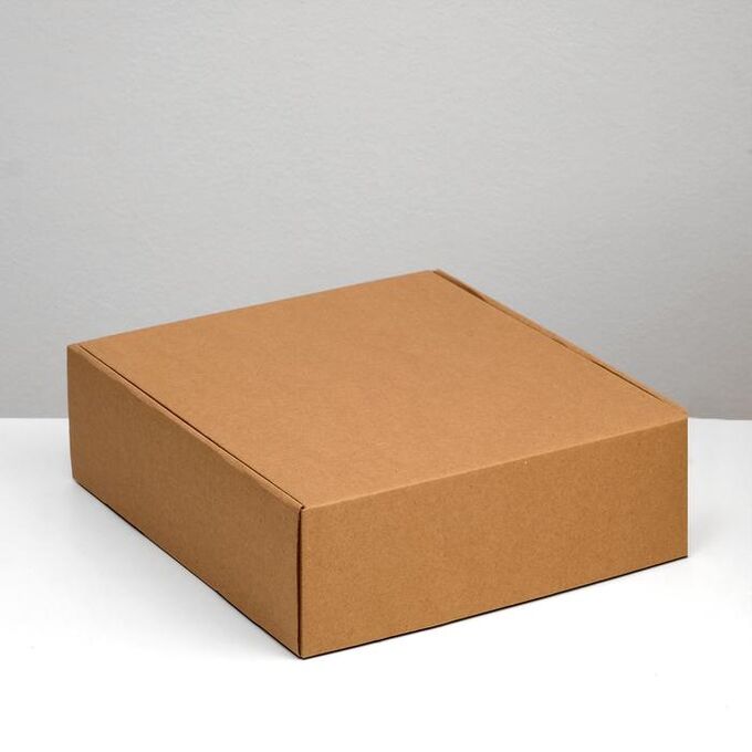 Коробка самосборная, крафт, 29,5 х 28,5 х 9,5  см