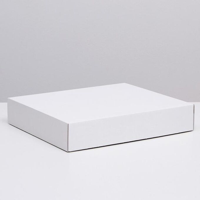 СИМА-ЛЕНД Коробка сборная без печати крышка-дно белая без окна 37 х 32 х 7 см