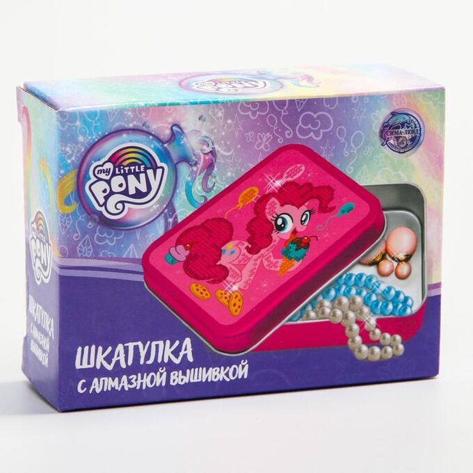 Алмазная вышивка на шкатулке «Пинки Пай», My Little Pony, 8.5 х 11.5 см