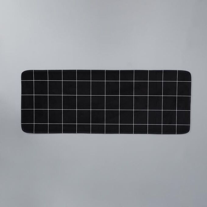 Коврик Доляна «Минимал», 45x120 см, цвет чёрный