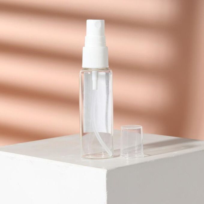 СИМА-ЛЕНД Бутылочка стеклянная для хранения, с распылителем, 40 мл, цвет белый/прозрачный