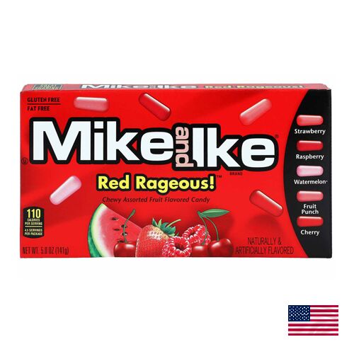 Mike and Ike Red Rageous! 141g - Конфеты в форме капсул. Красные фрукты