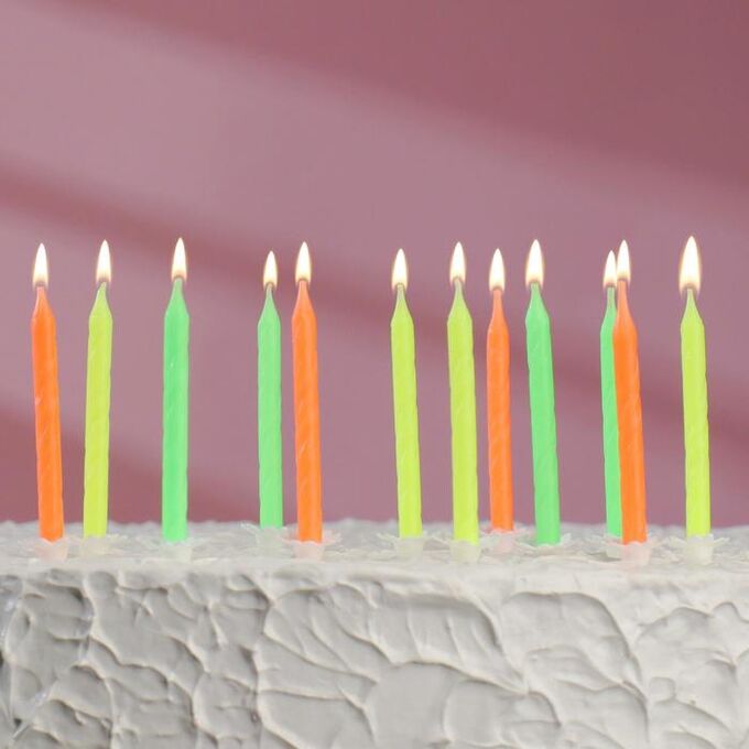 Свечи для торта &quot;Красочные&quot;, 6 см, классические, набор 24 шт