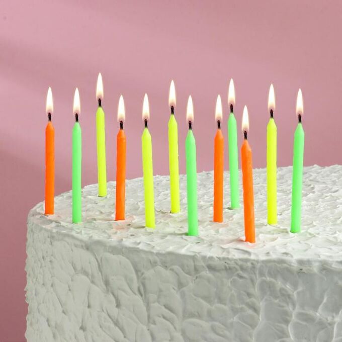 Свечи для торта &quot;Красочные&quot;, 9 см, 12 шт