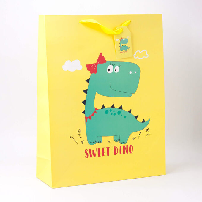 Подарочный пакет(S) &quot;Dino&quot;, yellow
