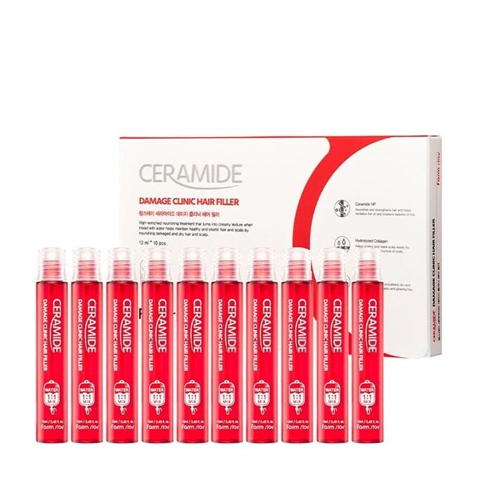 Farm stay Ceramide Damage Clinic Hair Filler Филлер для восстановления волос с Керамидами 13мл(10шт)