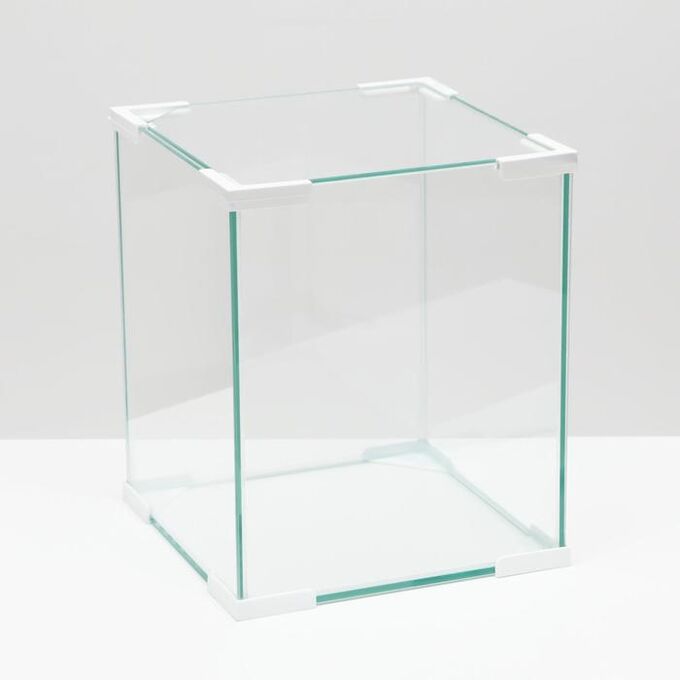 Пижон Аквариум &quot;Куб&quot;, покровное стекло, 50 литров, 35 x 35 x 40 см, белые уголки