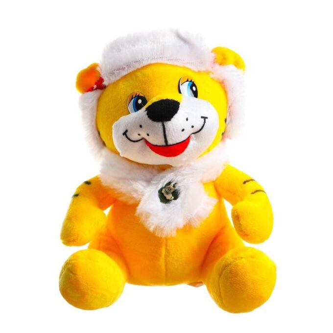 Мягкая игрушка «Тигр», в зимней шапочке, 17 см