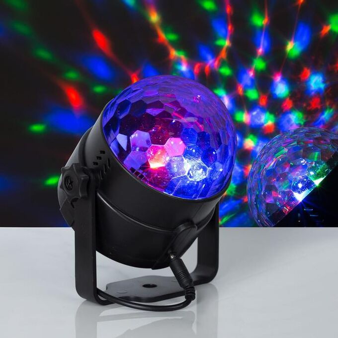 Luazon Lighting Световой прибор «Хрустальный шар» 7.5 см, пульт ДУ, присоска, свечение RGB, 5 В