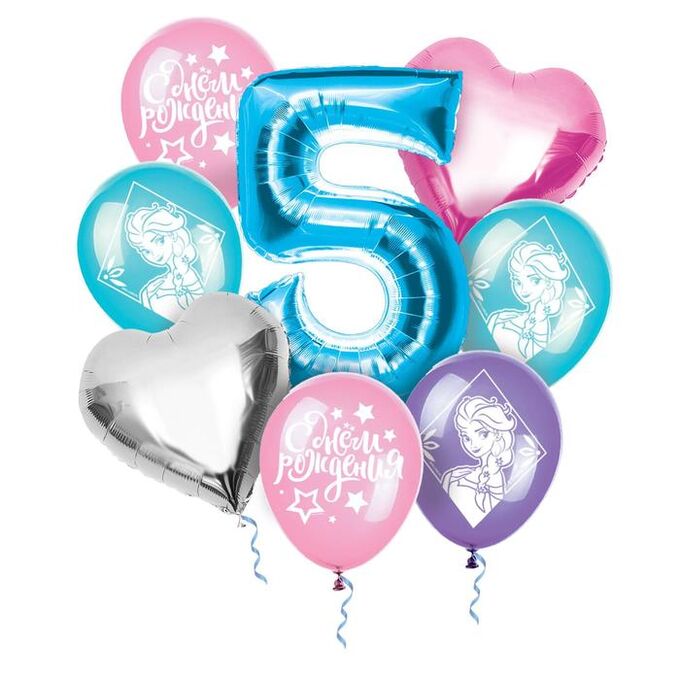 Disney Воздушные шары, набор &quot;С Днем Рождения 5 лет&quot;, Холодное сердце