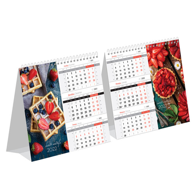 Календарь-домик настольный 190*170мм, OfficeSpace &quot;Mono Premium. Sweet motif&quot;, 2022г.