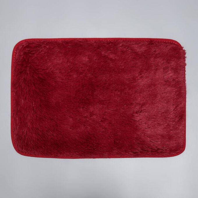 Коврик прямоугольный Доляна «Пушистик», 40x60 см, цвет бордовый
