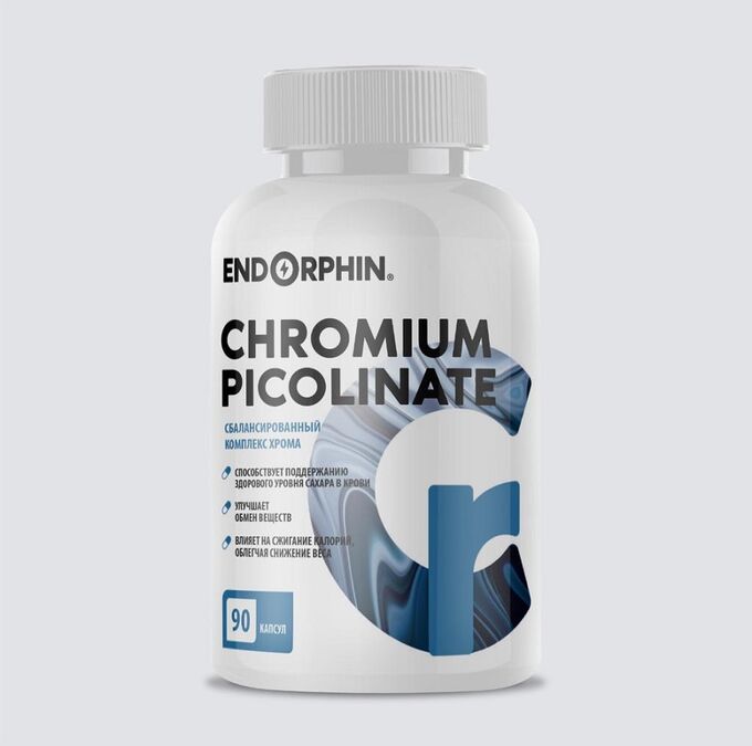 Хром Endorphin Chromium picolinate 200 мг  - 90 капсул. Хром пиколинат хрома.