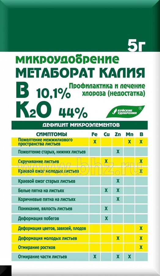 Буйский химический завод Метаборат калия 5гр Буйские 1/30