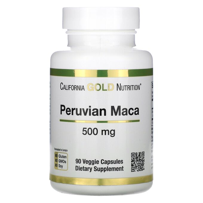 California Gold Nutrition, перуанская мака, 500 мг, 90 вегетарианских капсул