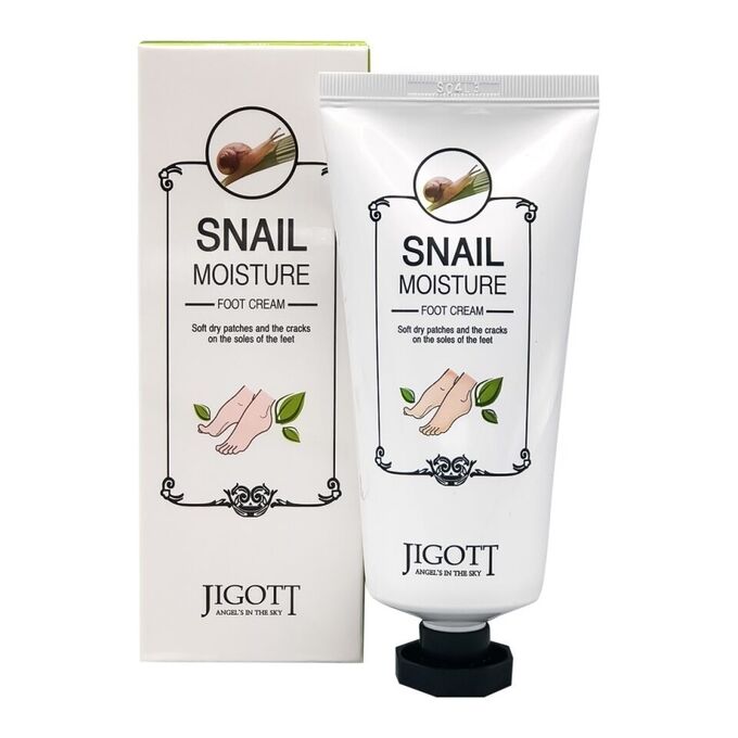 Jigott Увлажняющий крем для ног с экстрактом муцина улитки Snail Moisture Foot Cream, 100 мл