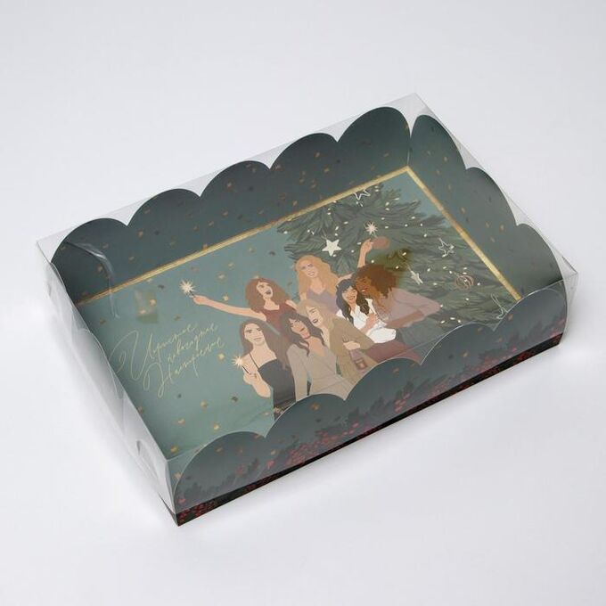 СИМА-ЛЕНД Коробка для кондитерских изделий с PVC крышкой «Девчата», 20 ? 30 ? 8 см