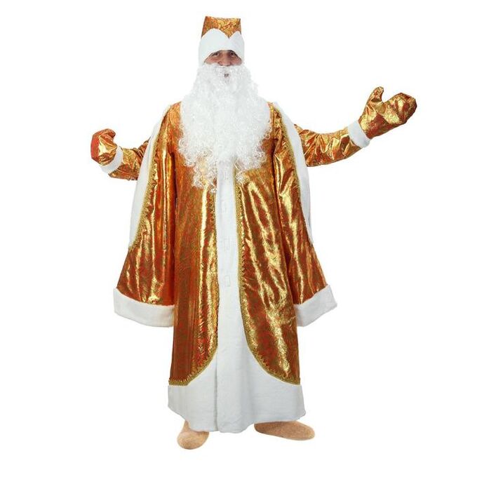 Страна карнавалия Карнавальный костюм &quot;Дед Мороз&quot;, парча, золото на красном, р. 48-50 рост 182 см