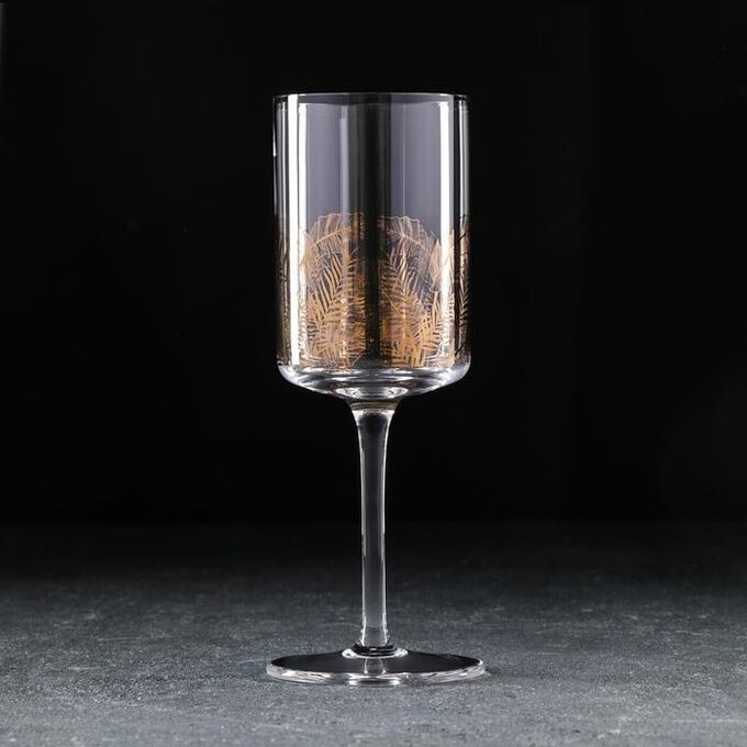 Бокал стеклянный для вина Magistro «Золотой лист», 300 мл, 7?19,5 см