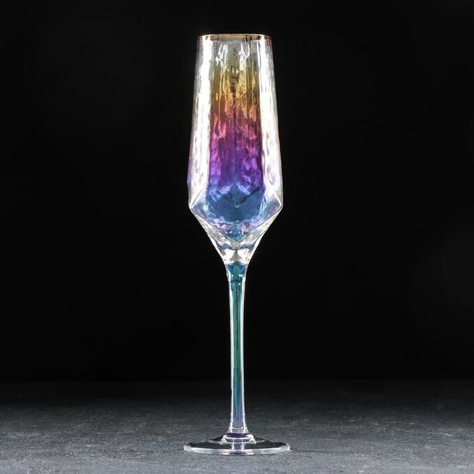 Бокал для шампанского Magistro «Дарио», 180 мл, 5x27,5 см, цвет перламутр
