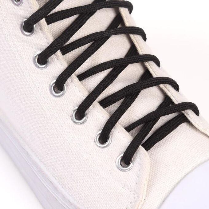 ONLITOP Шнурки для обуви, пара, круглые, d = 5 мм, 110 см, цвет чёрный