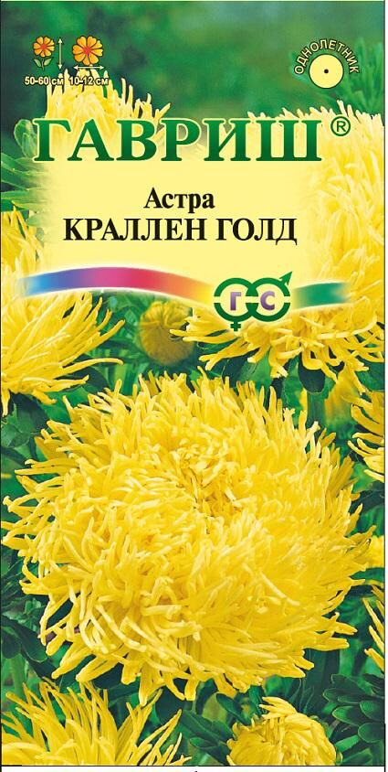 Астра Краллен Голд когот, махр, желтая, 50-60см, однол 0,3гр Гавриш/ЦВ