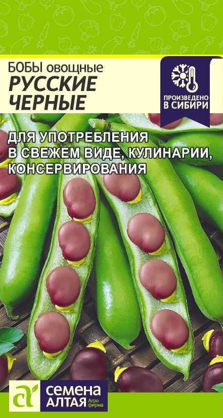 Семена Алтая Бобы Русские Черные/Сем Алт/цп 5 гр.