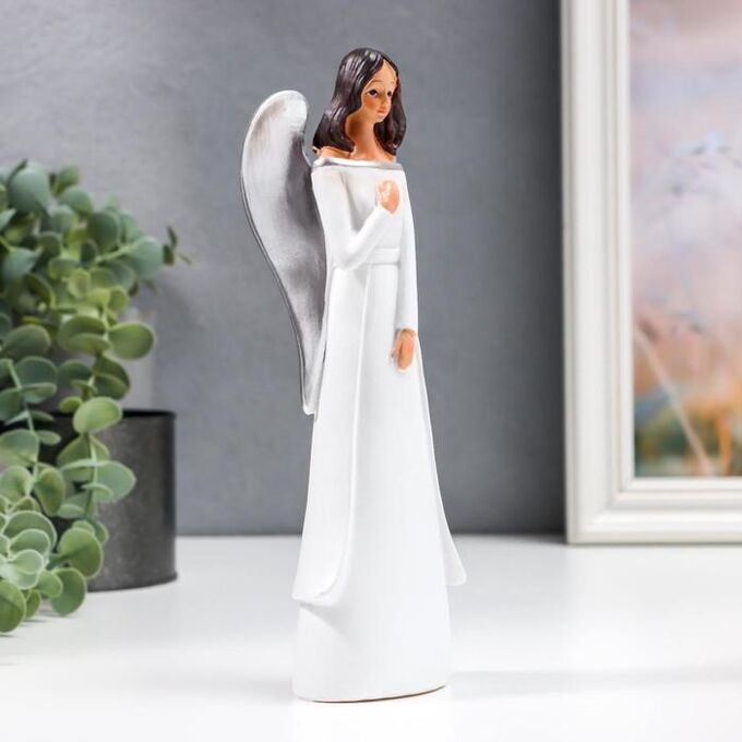 СИМА-ЛЕНД Сувенир полистоун &quot;Девушка-ангел в белом платье со шлейфом&quot; МИКС 21,7х4,5х7,5 см