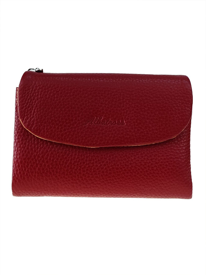Женский кошелёк из фактурной натуральной кожи, цвет бордовый