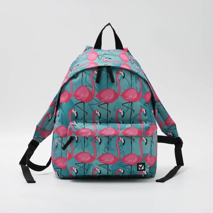 Рюкзак, отдел на молнии, наружный карман, цвет бирюзовый, «Фламинго»
