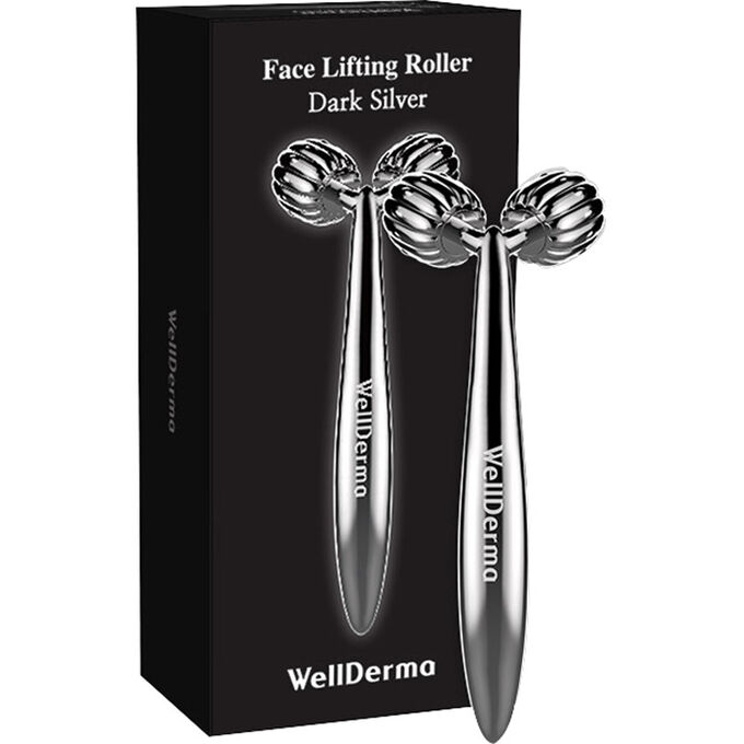 Wellderma Роликовый массажёр для лица Face Lifting Dark Silver Roller