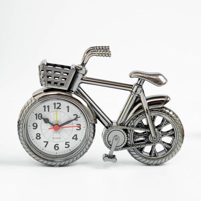 СИМА-ЛЕНД Будильник &quot;Велосипед с корзиной&quot;, дискретный ход, d=7 см, 13.5 х 18.5 см