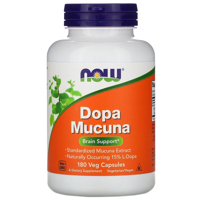 Now Foods, Dopa Mucuna, 180 растительных капсул