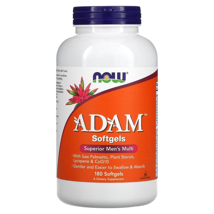 Now Foods, ADAM, превосходные мультивитамины для мужчин, 180 мягких таблеток