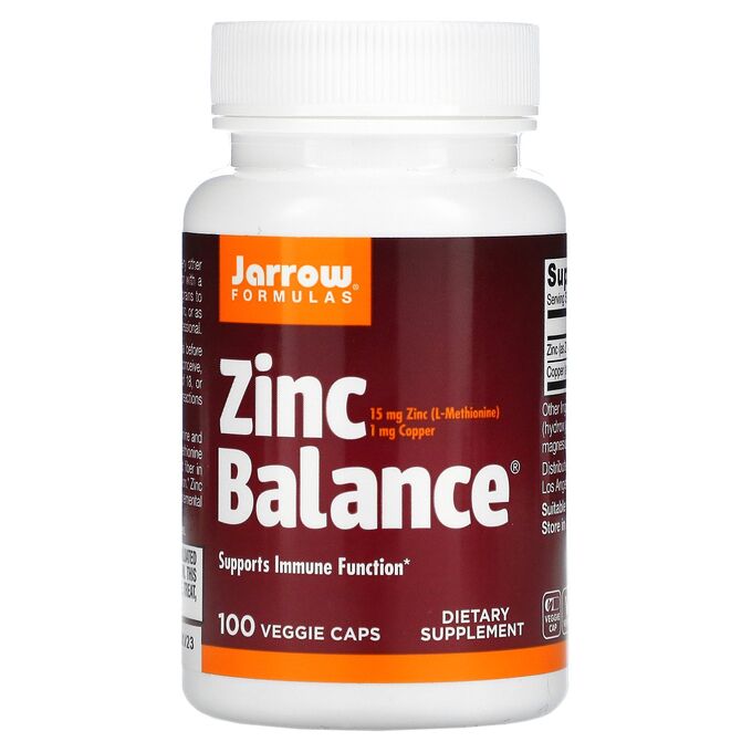 iherb Jarrow Formulas, Zinc Balance, 100 вегетарианских капсул