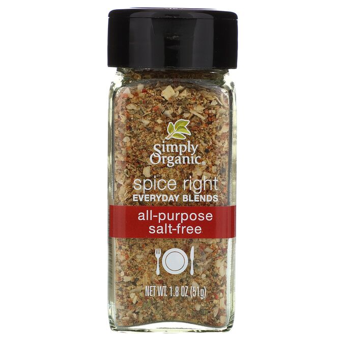 iherb Simply Organic, Универсальные органические специи без соли Organic Spice Right Everyday Blends, 51 г (1,8 унций)
