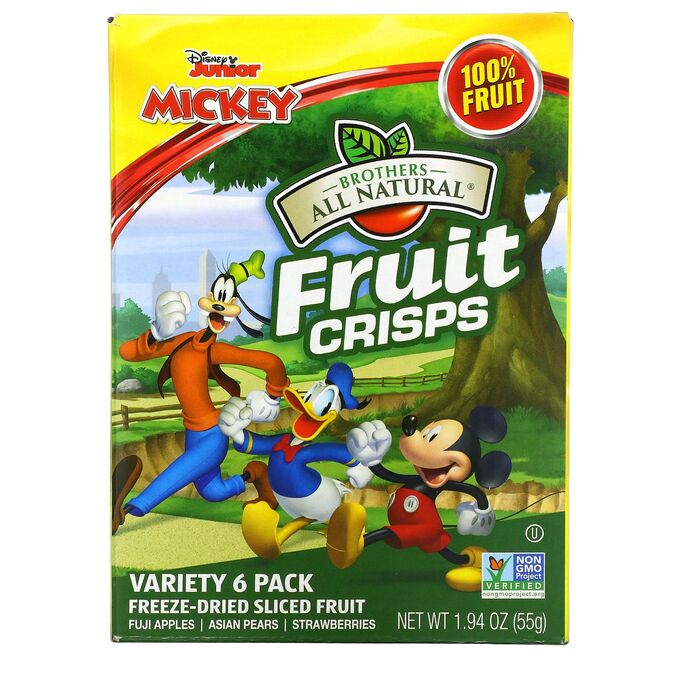 iherb Brothers-All-Natural, Fruit-Crisps, Disney Junior, ассорти, 6 упаковок, по 10 г (0,35 унции)