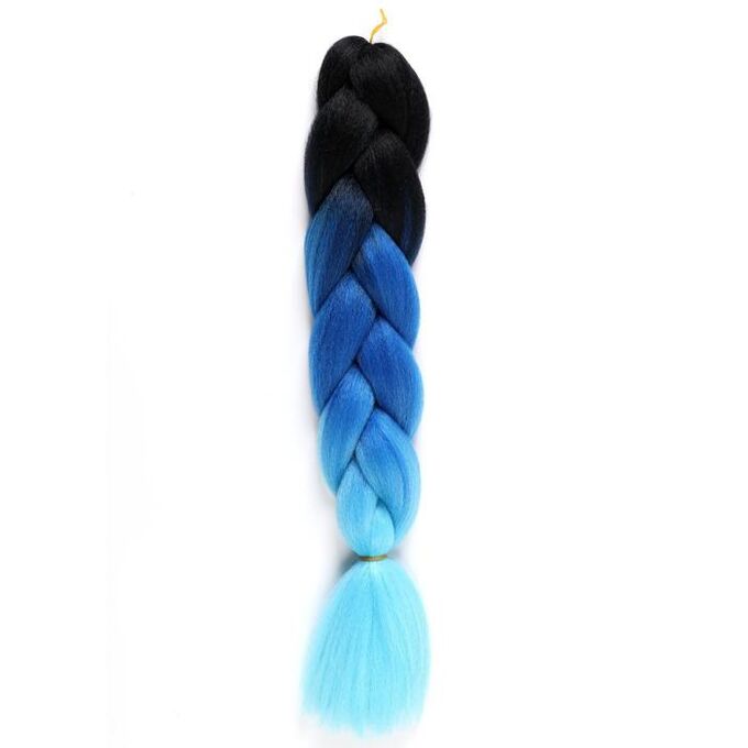 Queen fair ZUMBA Канекалон трёхцветный, гофрированный, 60 см, 100 гр, цвет чёрный/синий/голубой(#CY9)