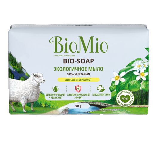 Splat Туалетное мыло BioMio Bio-Soap Литсея и бергамот, 90 г