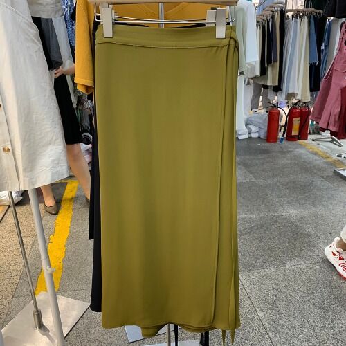 Женская длинная юбка, цвет зеленый
